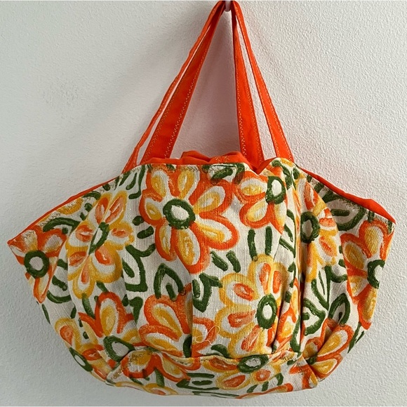 Boho Orange Floral Cinch Bag - Picture 4 of 12